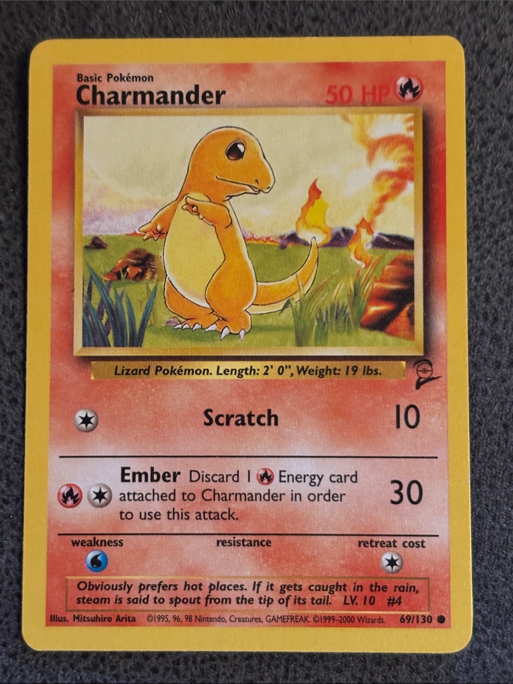 Charmander Pokemon Base Set Collectible Card